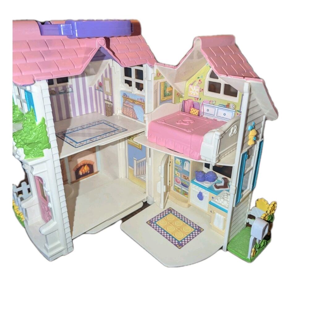 Fisher-Price Pink Dollhouse Portable Playset with Carry Handle - Picture 2 of 5